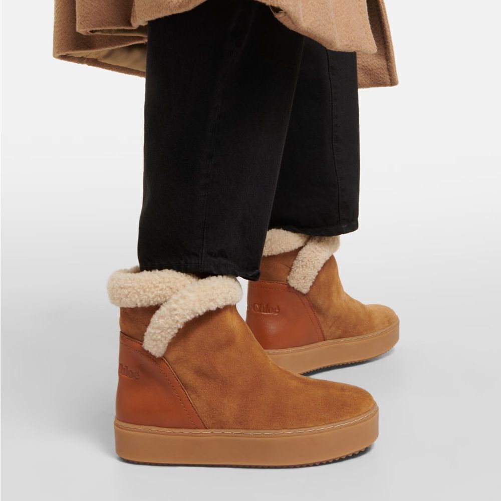 See By Chloe Juliet Shearling Ankle Boots with Dust-bag $425